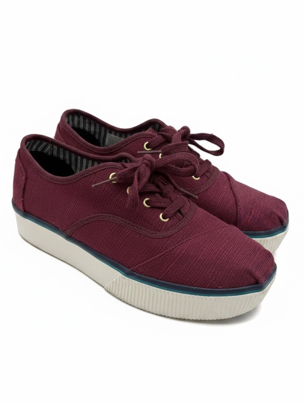 Toms Women's Lace-Up Platform Sneakers - Burgundy